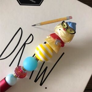 Disney doorables: Monsters INC.: Roz handmade beaded pen